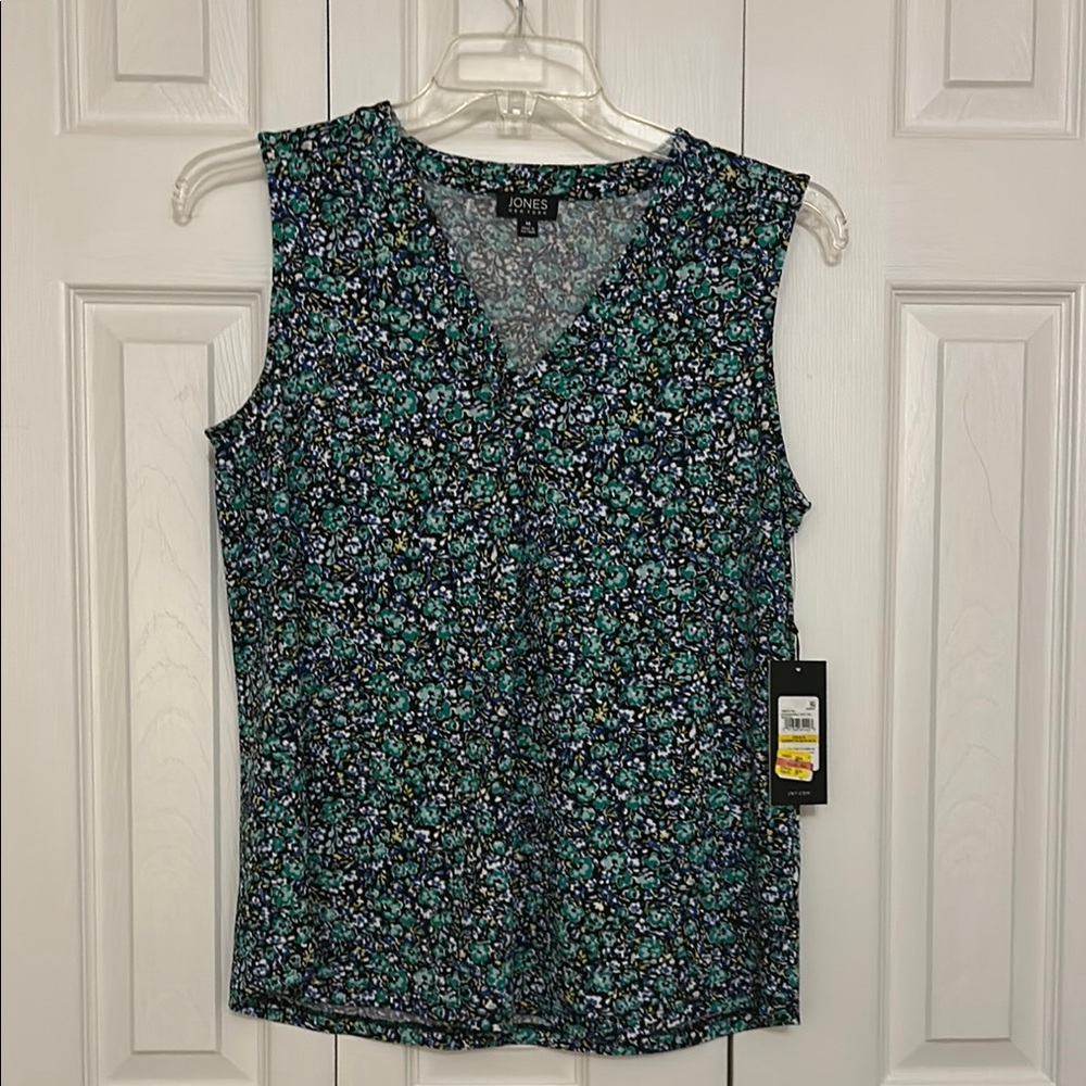 Jones New York Green Fitted Sleeveless Tank Top